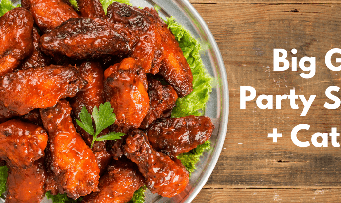 "Fresh chicken wings for Super Bowl party"